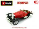 La Mercedes SSK rouge en miniature par Burago au 1/24e incomplète