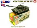 Le char anglais Centurion Mk III en miniature de Corgi Toys au 1/65e