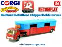 Le Bedford et sa semi bétaillère Chipperfields Circus de Corgi Toys incomplet