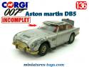 La DB5 Aston Martin de James Bond en miniature Corgi au 1/36e incomplète