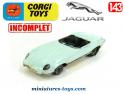 La Jaguar type E miniature par Corgi Toys England au 1/43e incomplète