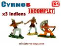 Un lot de 3 indiens par Cyrnos en figurine au 1/32e incomplets