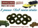Les 8 Pneus Dinky Toys 18/8 noirs et striés pour vos miniatures Dinky