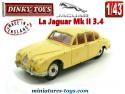 La Jaguar Mk II 3.4 Litre miniature par Dinky Toys England au 1/43e