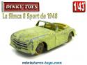 La Simca 8 Sport verte en miniature de Dinky Toys au 1/43e