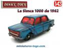 La Simca 1000 de 1962 en miniature Dinky Toys au 1/43e a restaurer car repeinte