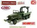 Le camion militaire GMC CCKW 353 lot 7 de Dinky Toys France incomplet