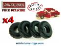 4 pneus Dinky Toys 14/6 noirs striés pour vos voitures miniatures Dinky GB