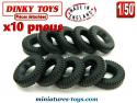 10 pneus Dinky Toys 21/8 noirs Heavy Duty pour Miniatures Dinky au 1/43e
