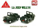 La Jeep Willys militaire miniature par Eko au 1/88e H0 HO