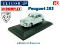 La Peugeot 203 grise de 1954 en miniature par Eligor au 1/43e incomplète
