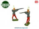 Deux figurines en plomb de fantassins des Dragons français de 1870 au 1/32e