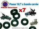 7 pneus 16/7 noirs a bande carrée pour camions Dodge miniatures France Jouets