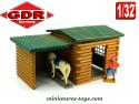La maison avec écurie bois western du Fort Texas en miniature par GDR au 1/32e