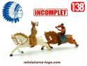 Un lot de 2 cavaliers indiens en figurines plastique au 1/38e incomplets