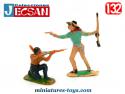 Un duo Cow-boys Indien en figurines plastique Jecsan des années 1970 au 1/32e