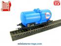 Le wagon citerne Fina bleu en miniature par Jouef au H0 HO