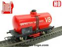 Le wagon citerne nettoyeur de rails VB en miniature par Jouef au H0