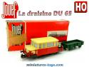 La draisine DU 65 avec son wagon plat en miniature de Jouef au H0 