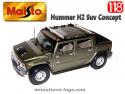 le Hummer H2 Suv Concept gris en miniature par Maisto au 1/18e