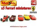 Les cinq Ferrari en miniatures par Maisto Shell au 1/40e