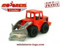 Le tractopelle rouge en miniature de Majorette France au 1/65e