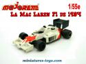 La Formule 1 Mc Laren de 1984 miniature par Majorette France au 1/55e