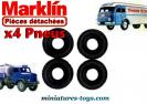 Lot de 4 pneus 18/8 noirs pour camions miniatures Marklin série 8000