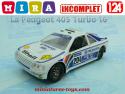 La Peugeot 405 Turbo 16 Paris-Dakar miniature de Mira au 1/24e incomplète