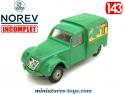 La Citroën 2cv camionnette Teppaz miniature de Norev au 1/43e incomplète