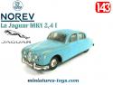 La Jaguar MK1 bleue en miniature par Norev au 1/43e avec son toit fendu