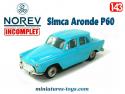 La Simca Aronde P60 en miniature par Norev au 1/43e incomplète