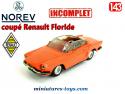 Le coupé Renault Floride en miniature de Norev au 1/43e incomplet