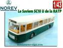 L'autobus Saviem SC10 U vert de la RATP miniature par Norev au 1/43e