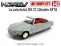 Le cabriolet DS 21 Citroën 1970 miniature par Norev au 1/43e incomplet
