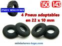 Un lot 4 Pneus adaptables en 22x10 pour miniatures 