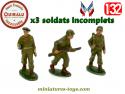 Les trois figurines métal de soldats français années 1950 par Quiralu au 1/32e