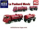Le Panhard Movic et sa remorque citerne à vin miniature REE-Modeles au HO