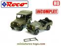 Le duo de Jeep CJ7 militaires incomplètes en miniatures par Roco au 1/87e HO