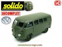 Le Combi Volkswagen militaire en miniature de Solido au 1/43e incomplet