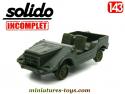 Le VLTT Jeep auto Union DKW Munga miniature de Solido au 1/43e incomplet
