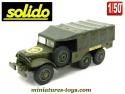 Le Dodge WC 63 6x6 bâché vert armée en miniature de Solido au 1/50e