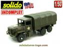 Le camion militaire Kaiser Jeep 6x6 M34 miniature Solido au 1/50e incomplet