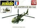 Un hélicoptère Gazelle SA 341 militaire en miniature par Solido au 1/50e