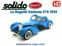 La Bugatti Atalante 57S découvrable bleue miniature de Solido Âge d'or au 1/43e