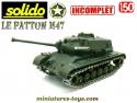 Le char Patton M47 vert armée en miniature de Solido au 1/50e incomplet