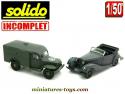 La Mercedes 540K et le Dodge WC54 militaires miniatures Solido au 1/50e