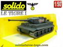 Le char allemand PzKw VI Tigre I Ausf H gris en miniature Solido au 1/50e