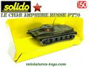 Le char amphibie russe PT76 vert en miniaturede Solido n° 6075 au 1/50e