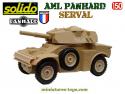 Le Panhard AML Serval sable en miniature militaire par Solido au 1/50e